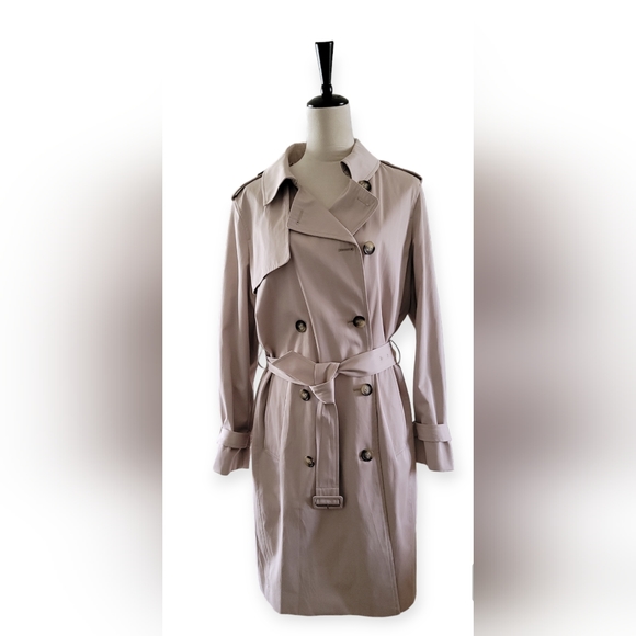 Marks & Spencer M&S Collection Double-Breasted Trench Coat in Sand,   US 14/UK18 - Picture 2 of 8